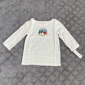 NWT Janie and Jack Cream Snow Globe Tee Shirt ⛄️